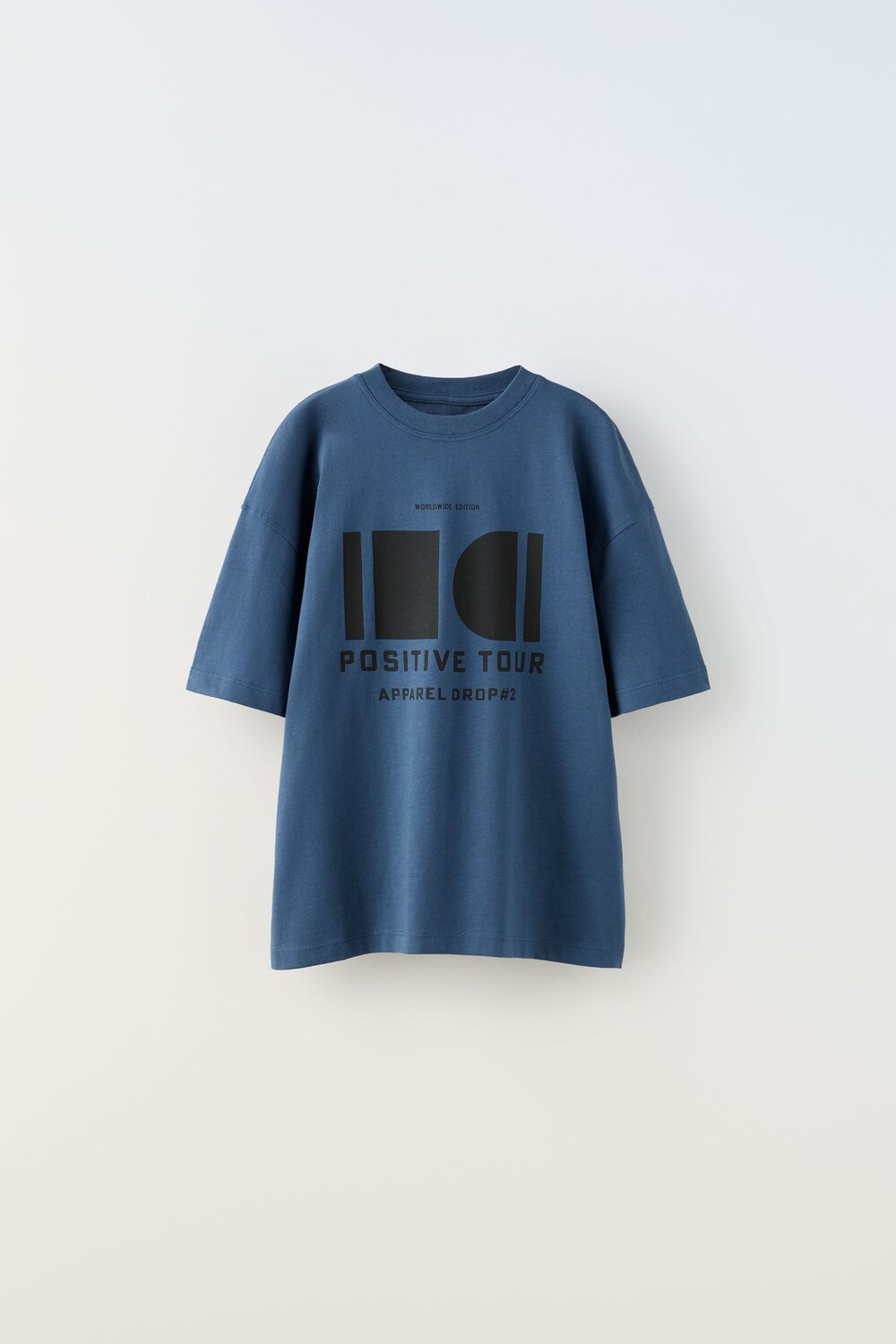 

Футболка, позитив Zara, синий/индиго