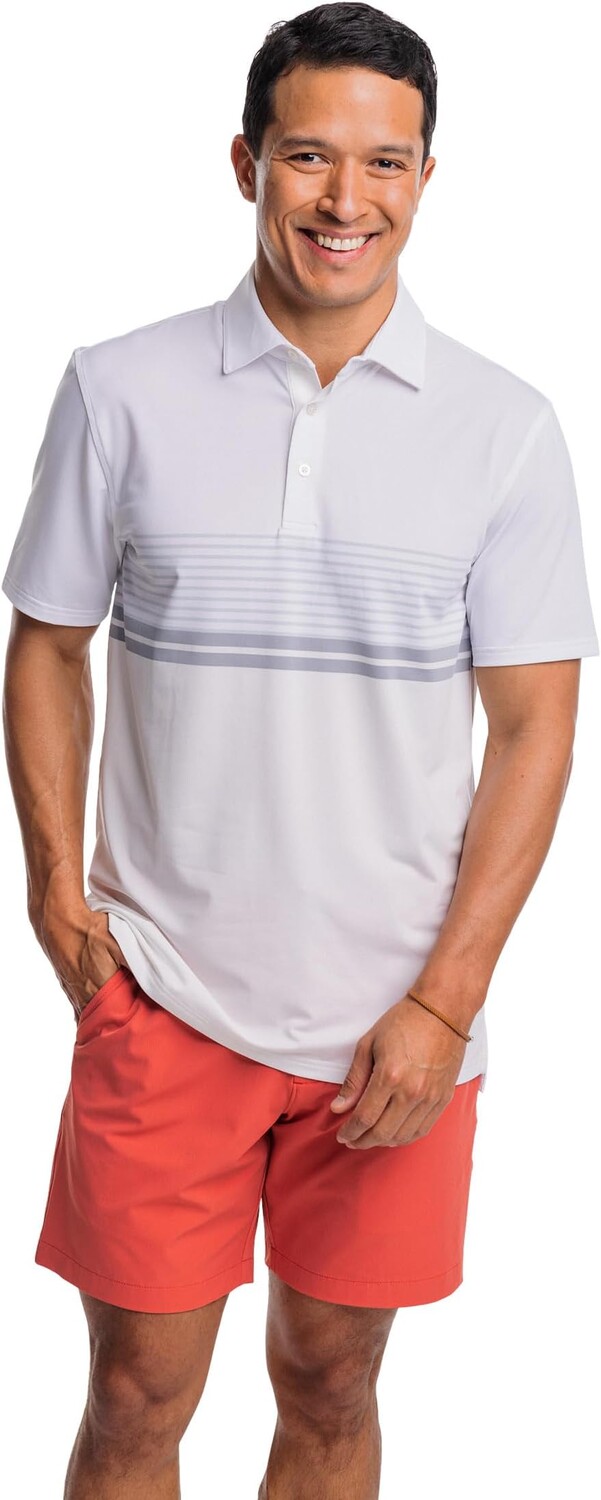 

Рубашка-поло Driver Wildwood Stripe Polo Southern Tide, цвет Classic White