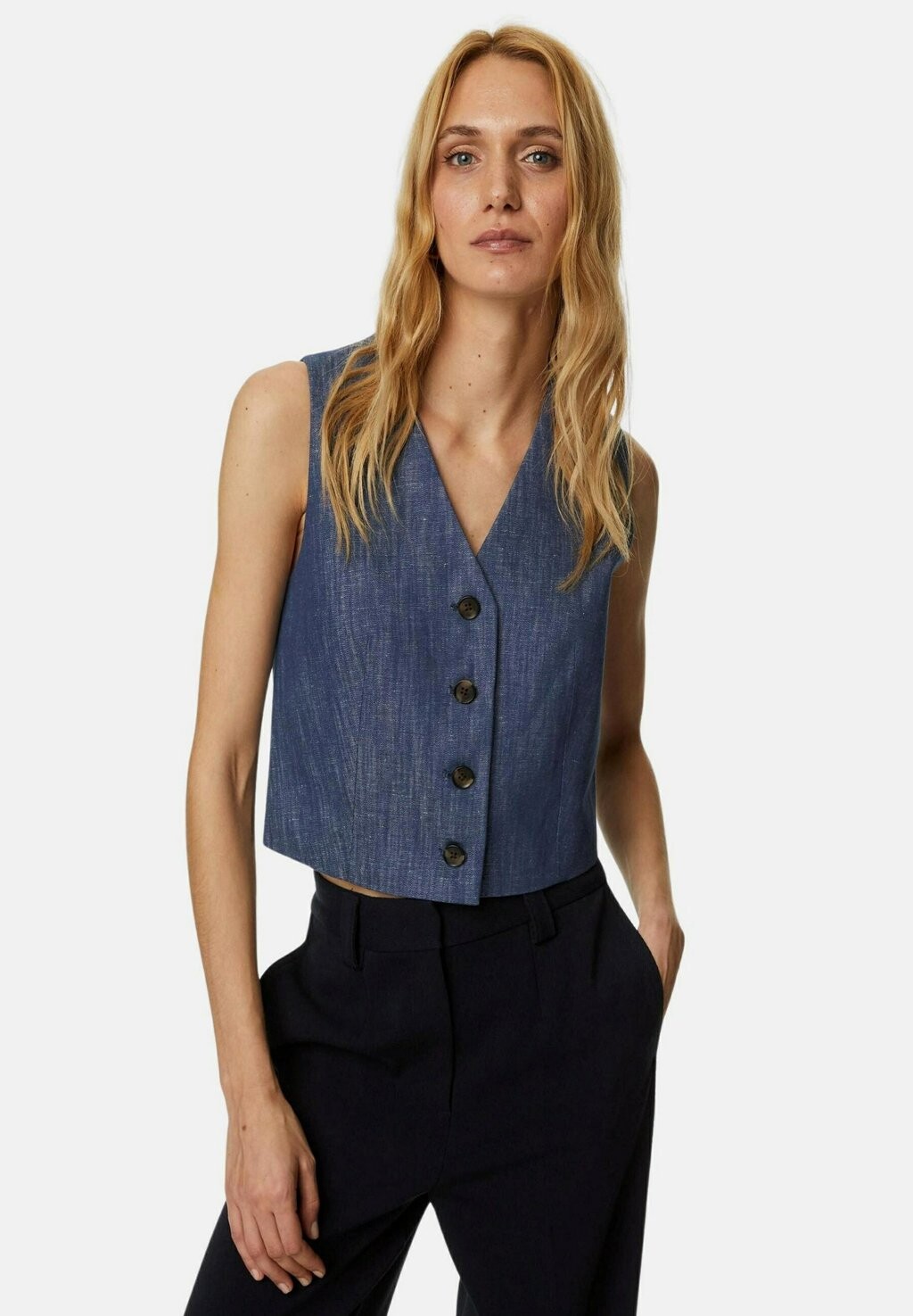 

Жилет RICH SINGLE BREASTED Marks & Spencer, цвет blue mix