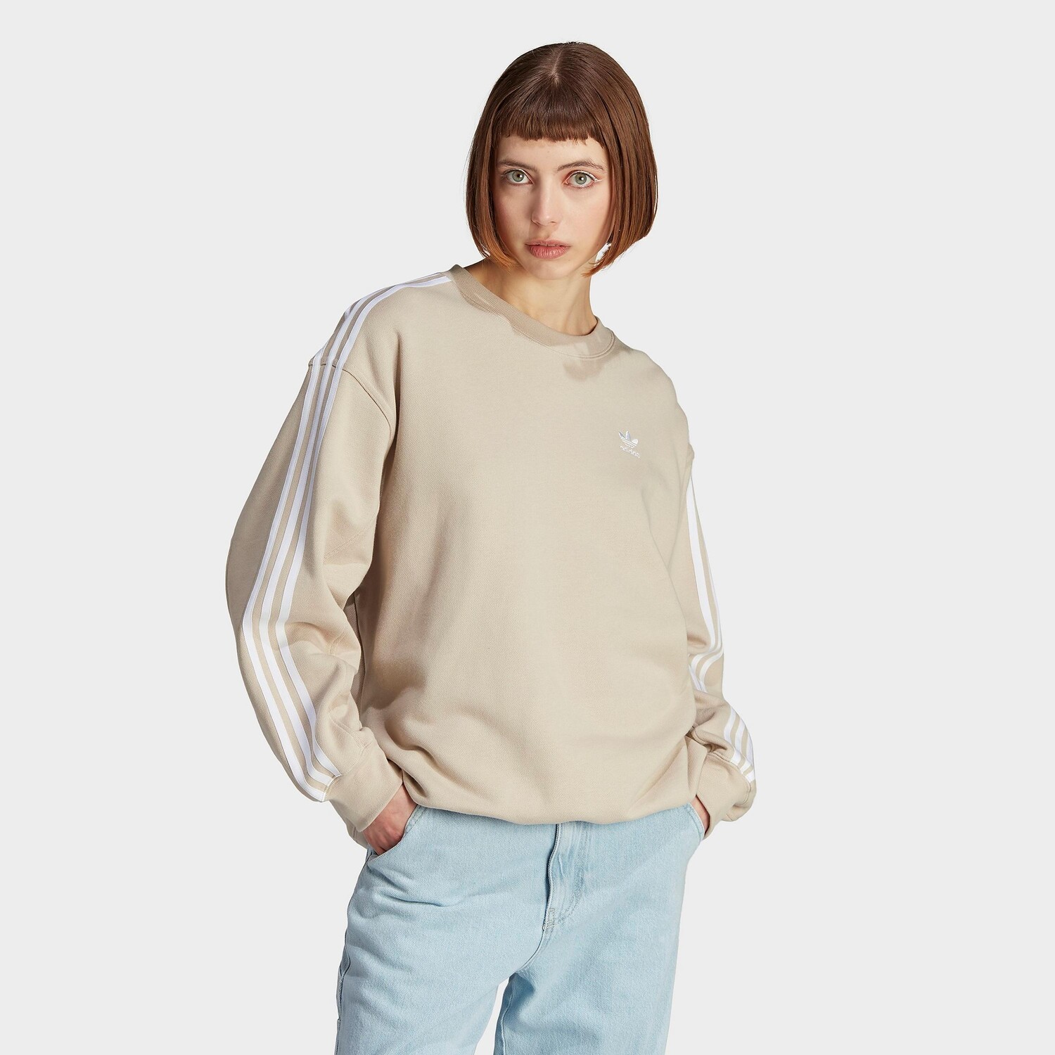 

Женская толстовка оверсайз adidas Adicolor Classics, бежевый