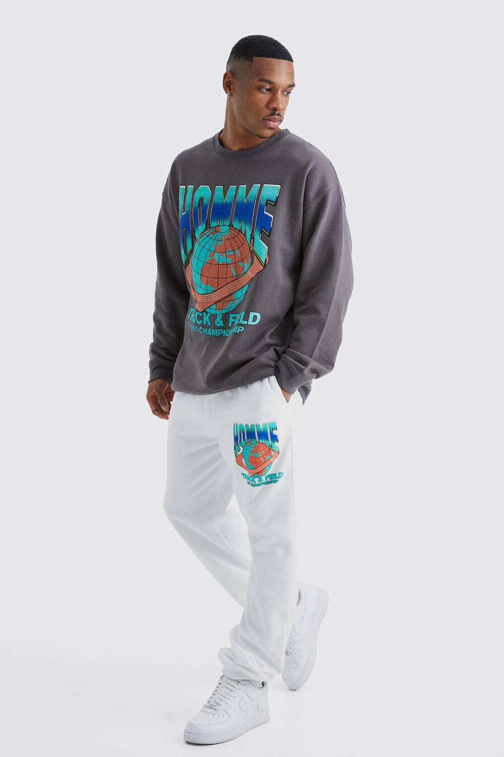 

Спортивный костюм oversized homme worldwide sweat Boohoo, разноцветный
