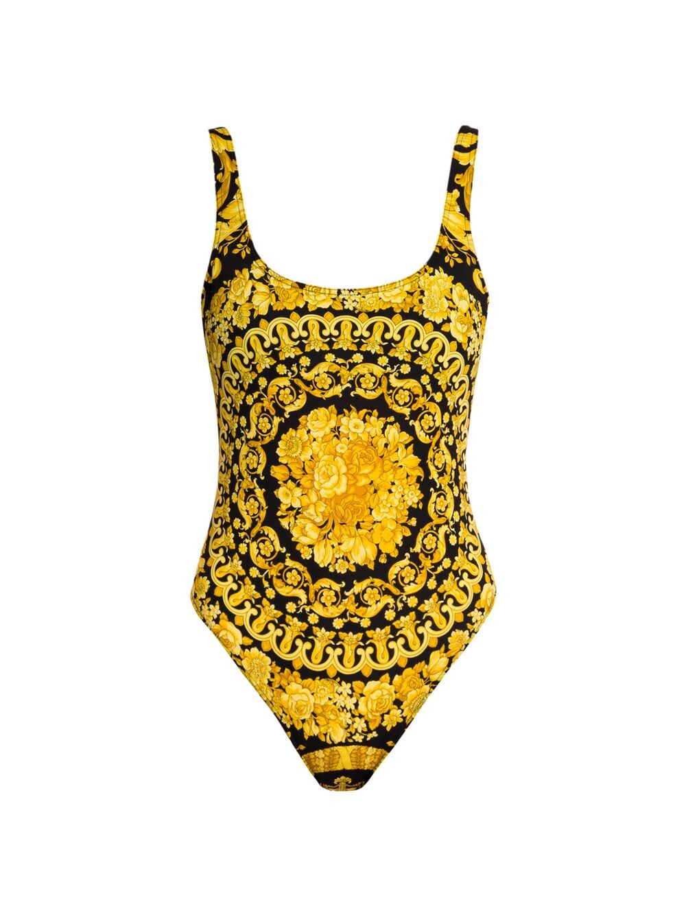 

Слитный купальник с принтом Barocco Versace, золотой, Желтый