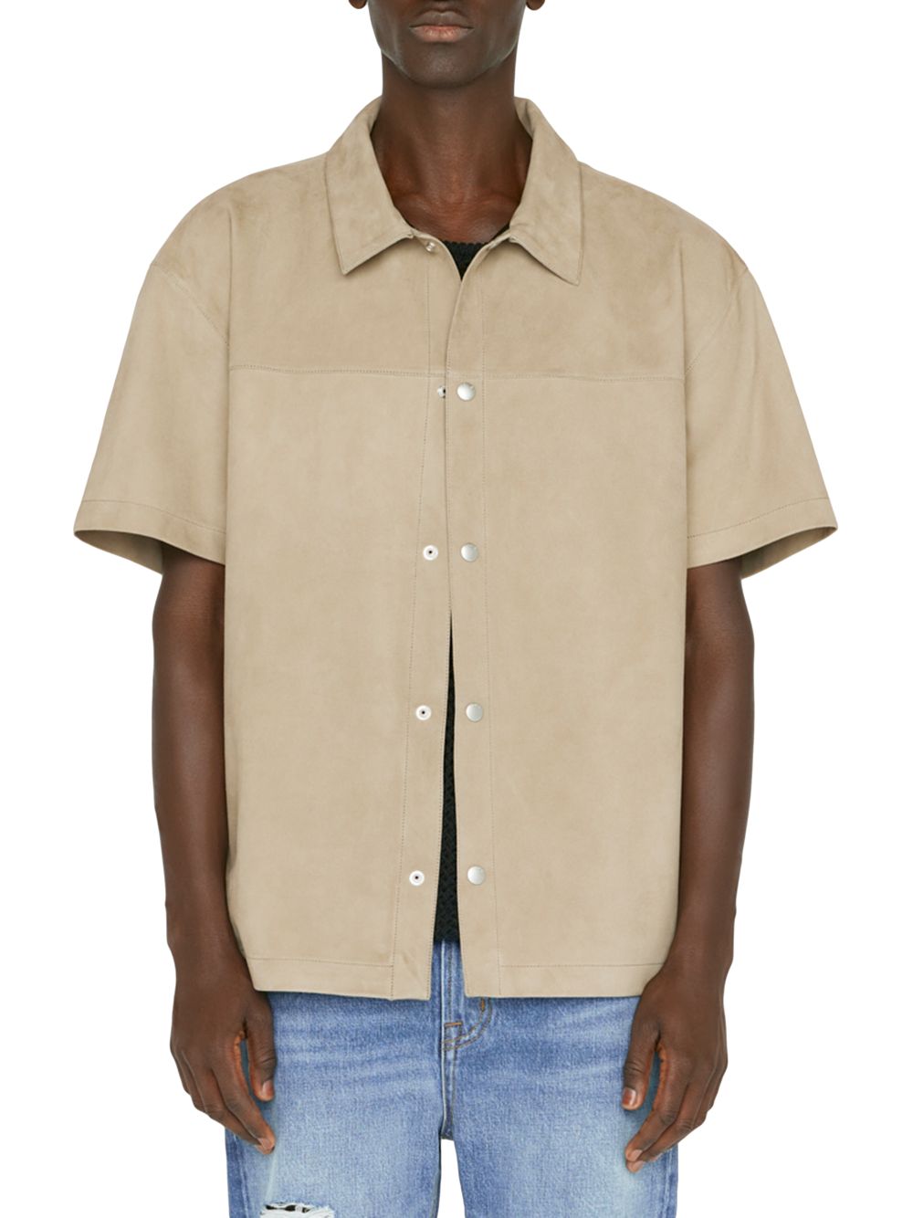 Замшевая рубашка на кнопках спереди Frame, песочный юбка amisu на кнопках спереди 40 размер