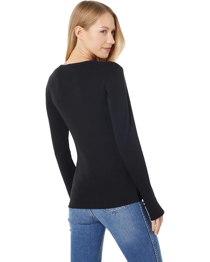 

Футболка Lilla P 1x1 Rib Long Sleeve Crew Neck Tee, черный