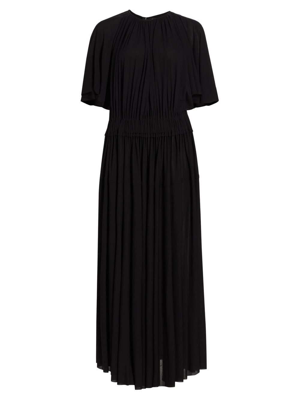 

Платье миди из джерси из крепа со сборками Proenza Schouler, черный