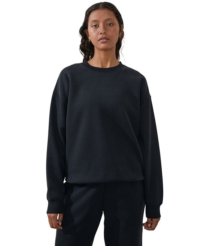 

Женский плюшевый свитер с круглым вырезом Essential COTTON ON, черный