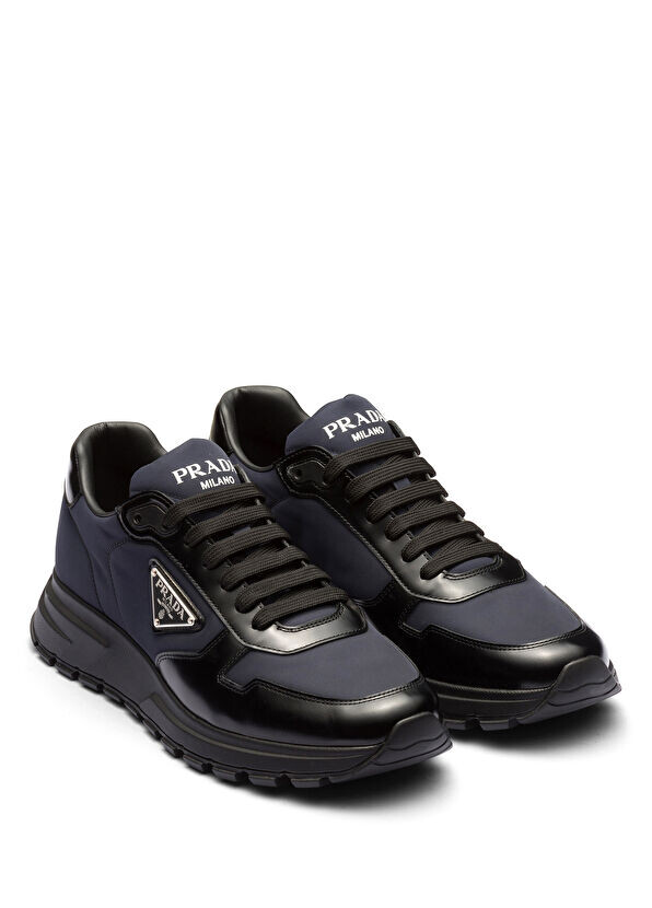 

Кроссовки Re-Nylon и матовой кожи Prada, синий