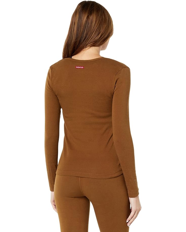 Футболка Hard Tail Long Sleeve Henley Tee, цвет Cognac