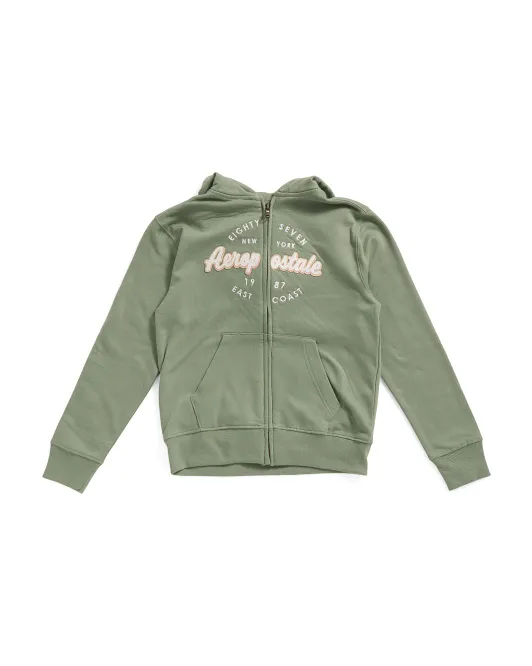 

Флисовая толстовка на молнии для девочек Aeropostale Kids, цвет Hedge Green