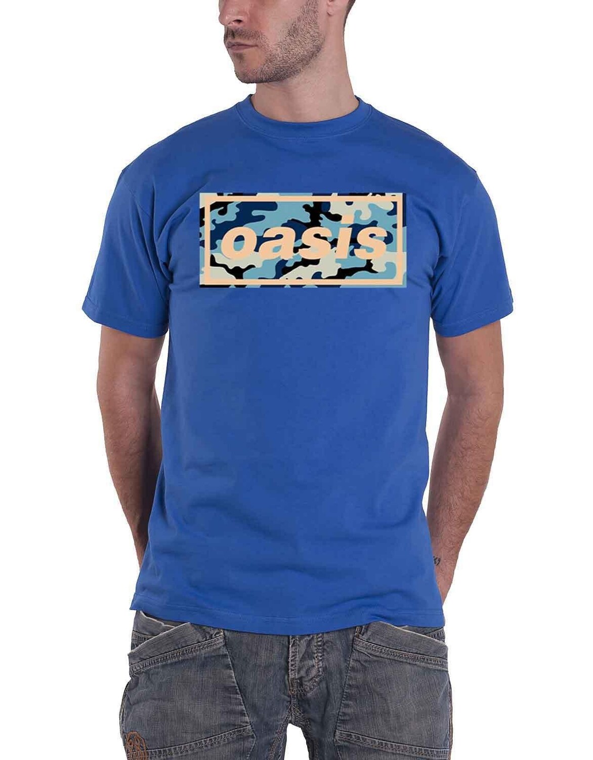 

Футболка с камуфляжным логотипом Oasis, синий