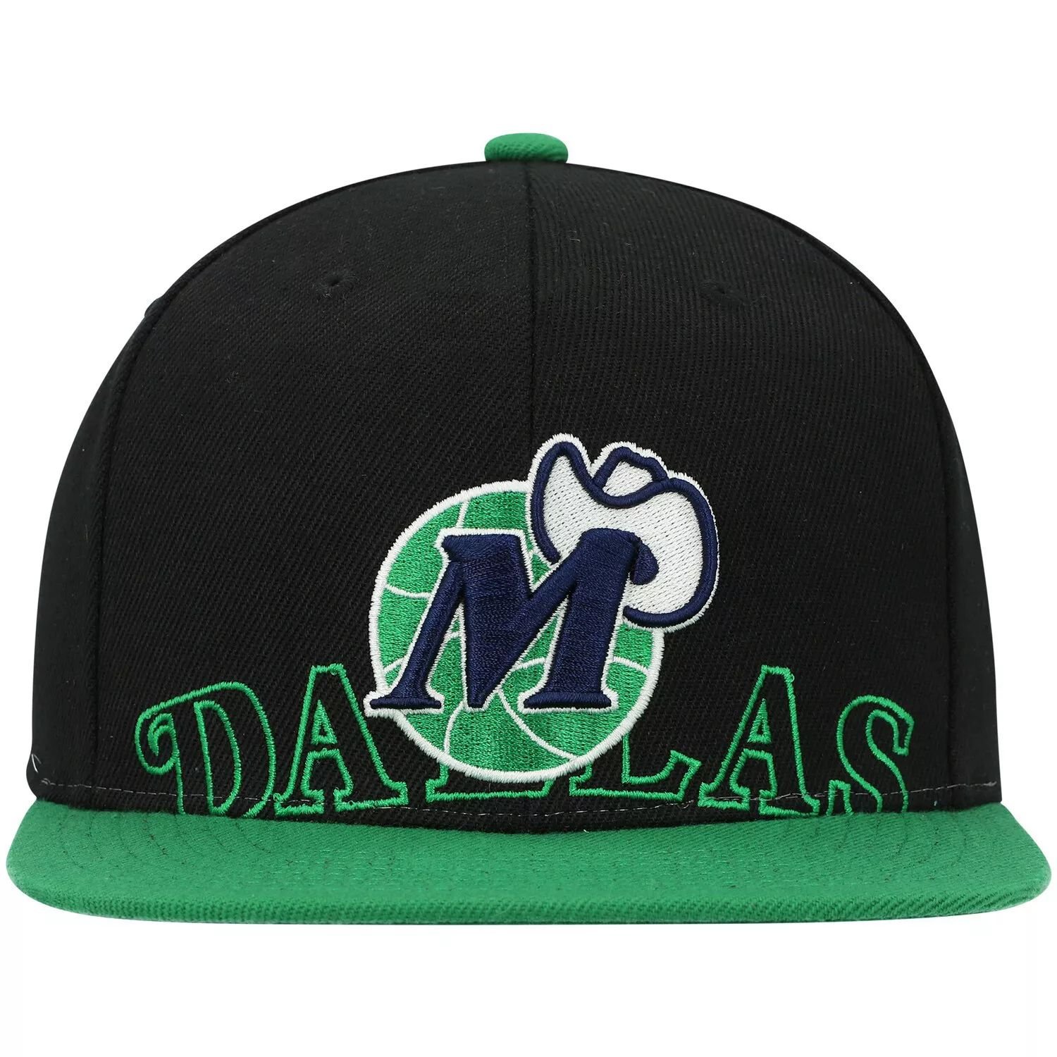 

Мужская кепка Mitchell & Ness черного/зеленого цвета Dallas Mavericks из твердой древесины, классическая кепка Snapback с большим лицом и низким вырезом