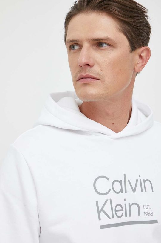 цена Хлопковая толстовка Calvin Klein, белый
