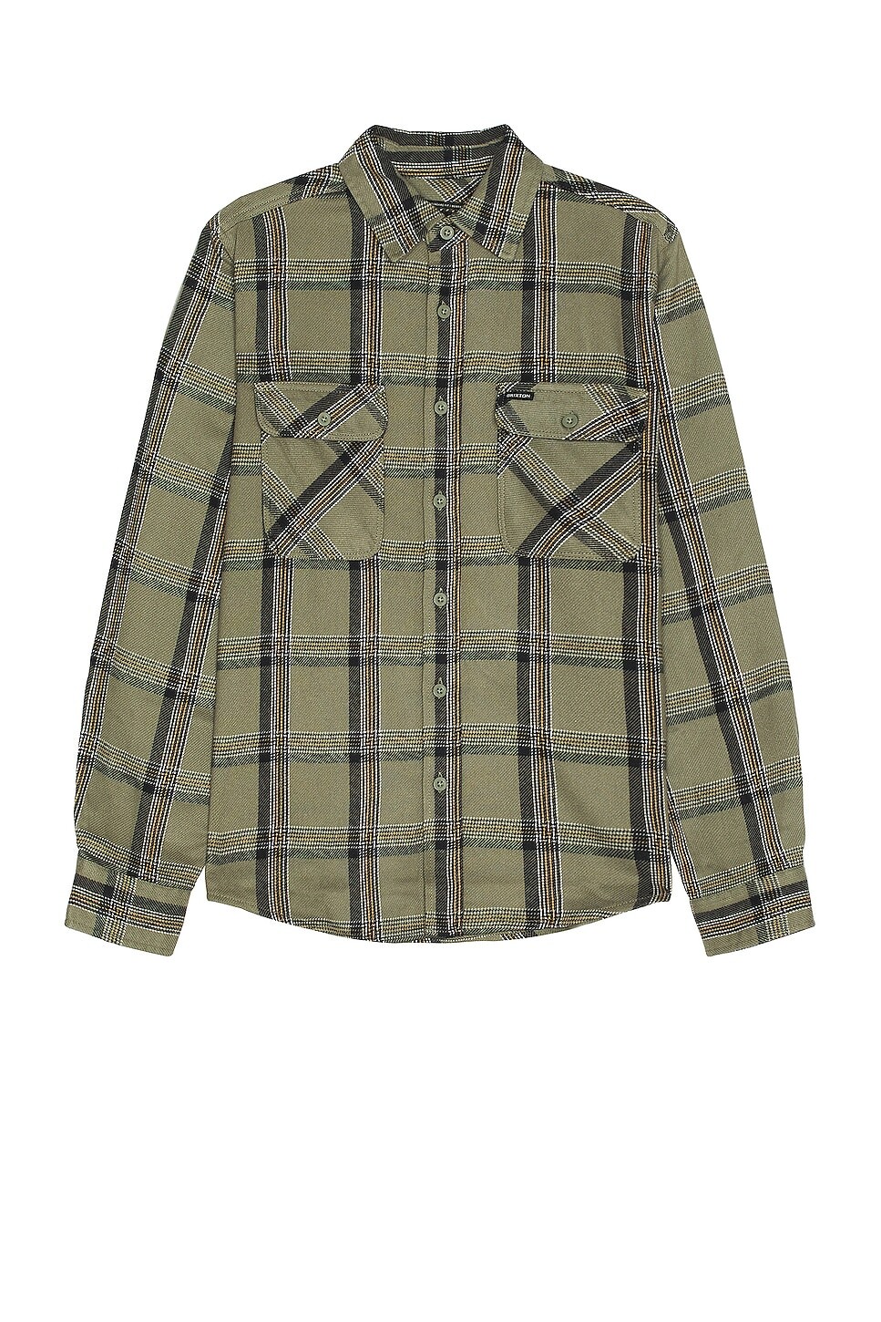 

Рубашка Brixton Bowery Heavy Weight Flannel, цвет Olive Surplus, Black & White
