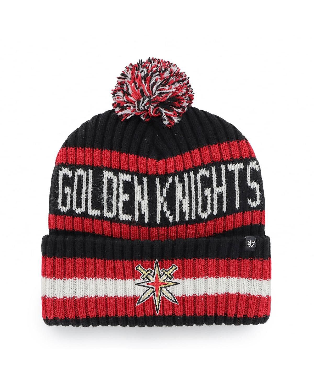 

Мужская вязаная шапка с манжетами и помпоном '47 Black Vegas Golden Knights Bering '47 Brand