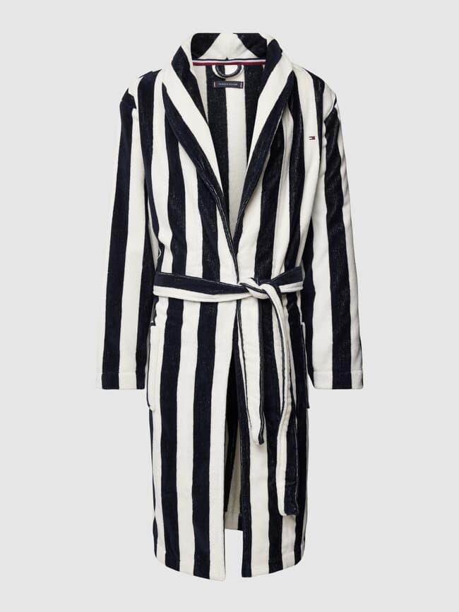 

Халат с полосатым узором, модель GLOBAL STRIPE Tommy Hilfiger, темно-синий