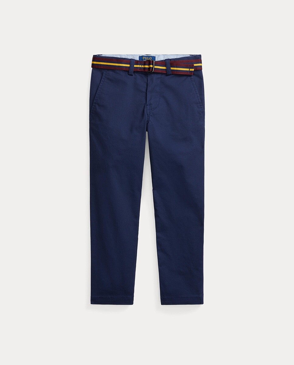 

Брюки из хлопка темно-синего цвета для мальчика с поясом Polo Ralph Lauren, темно-синий