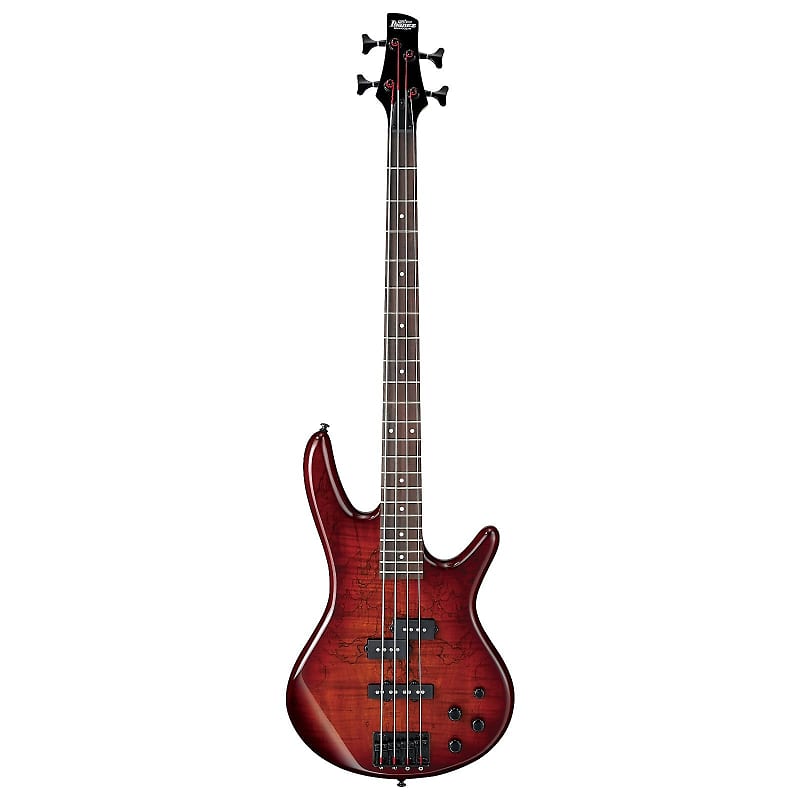 цена Басс гитара Ibanez GSR200SM Spalted Maple 4-String Electric Bass - Charcoal Brown Burst