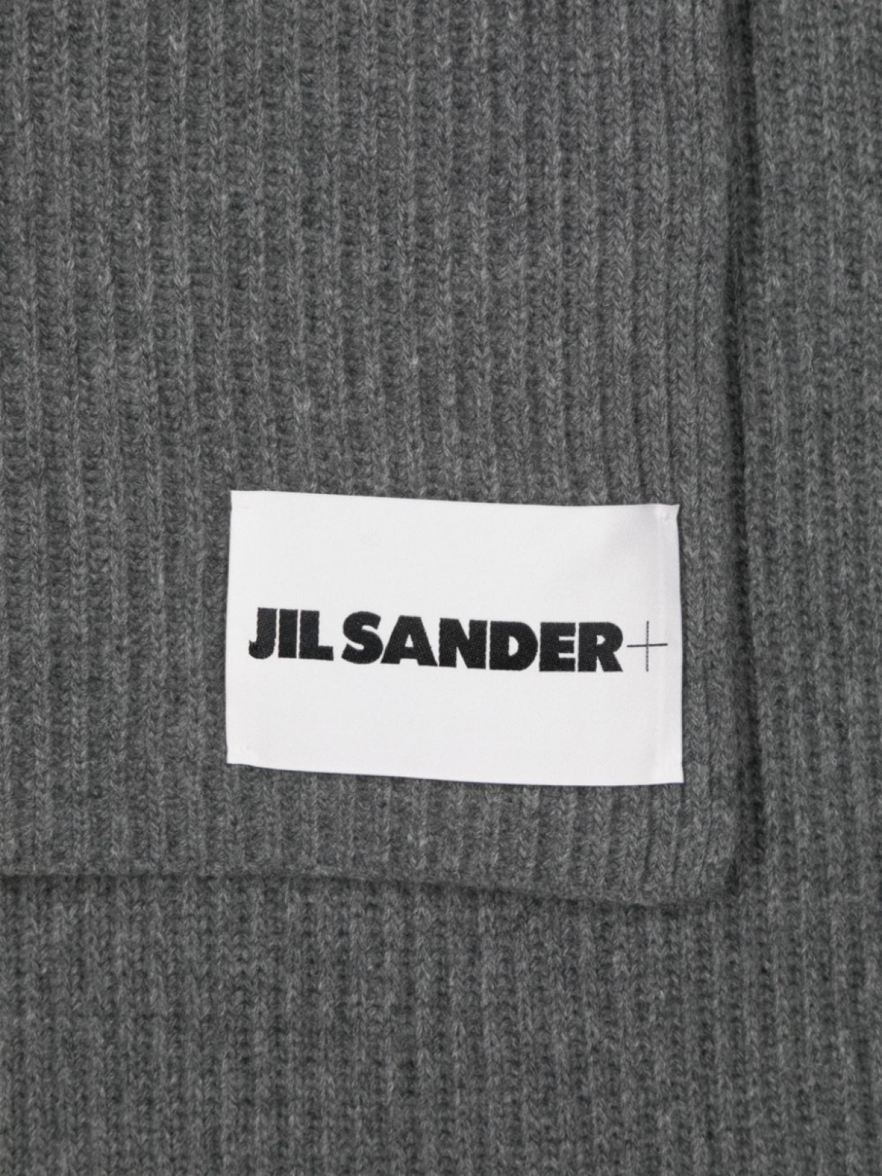 

Jil Sander шарф в рубчик с нашивкой-логотипом, серый