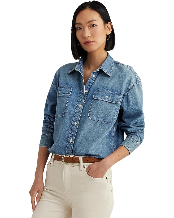 

Рубашка LAUREN Ralph Lauren Petite Denim Shirt, цвет Isla Wash