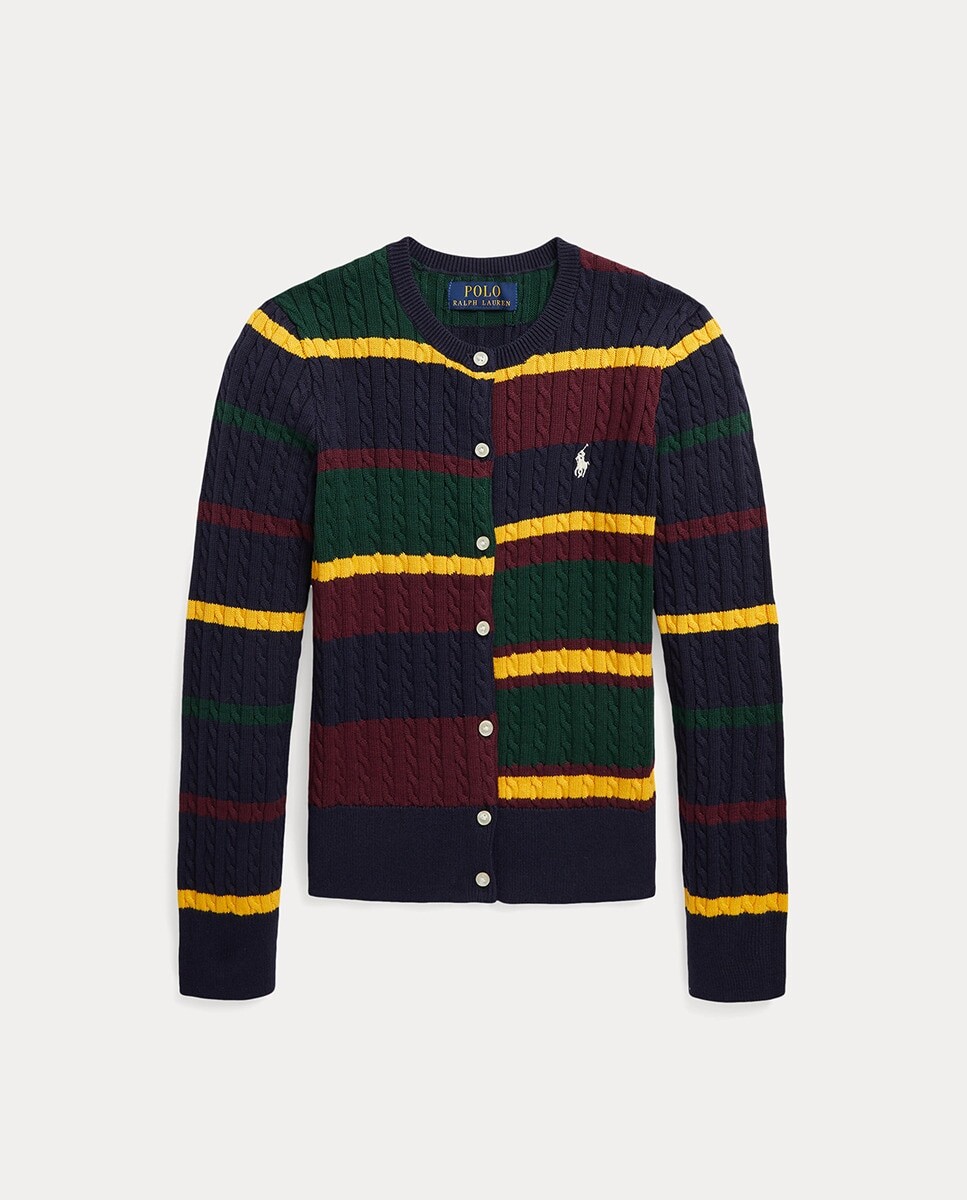 

Хлопковый кардиган в полоску для девочки Polo Ralph Lauren, мультиколор