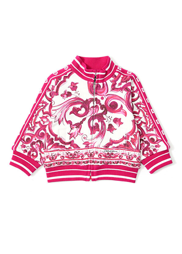 

Куртка для маленьких девочек цвета фуксии с этническим узором Dolce&Gabbana