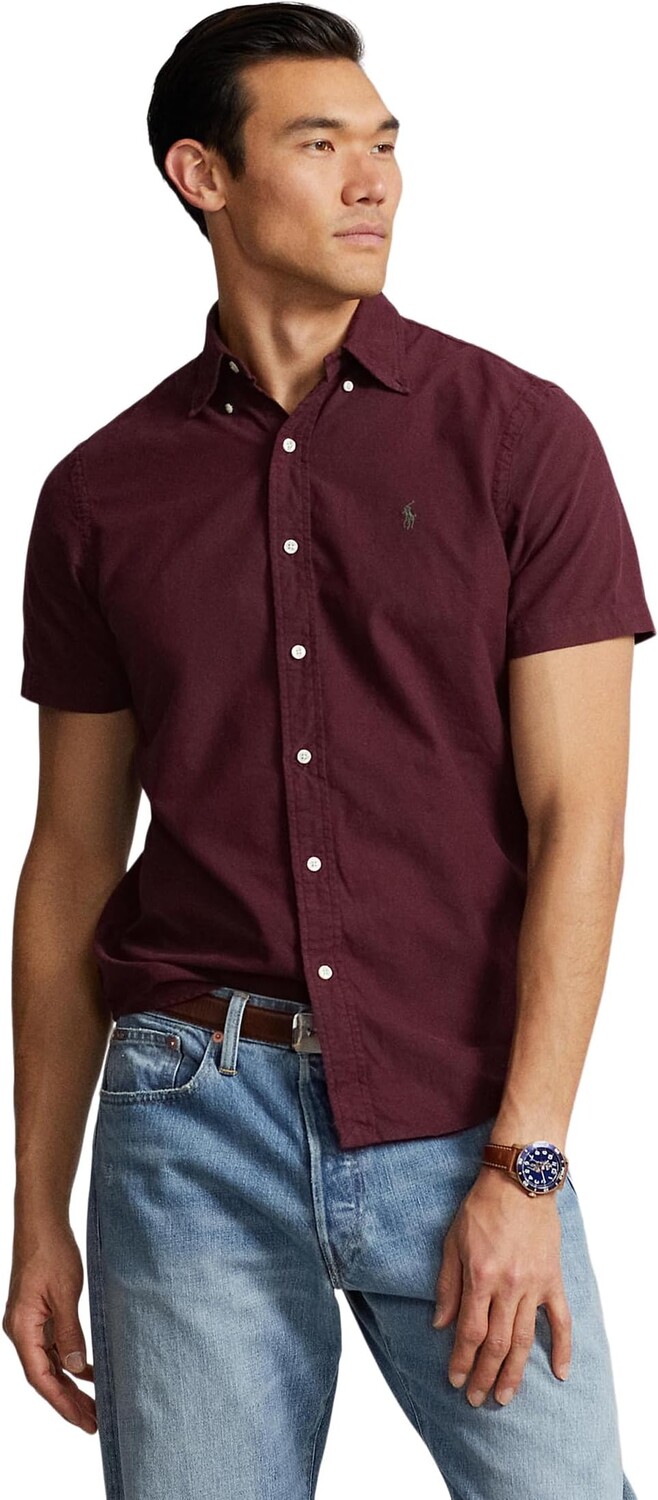 

Классическая оксфордская рубашка, окрашенная в готовой одежде Polo Ralph Lauren, цвет Harvard Wine