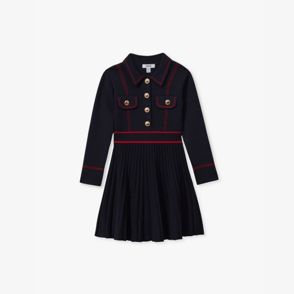 

Платье трикотажное с длинными рукавами и контрастной строчкой 4-9 лет Reiss, синий