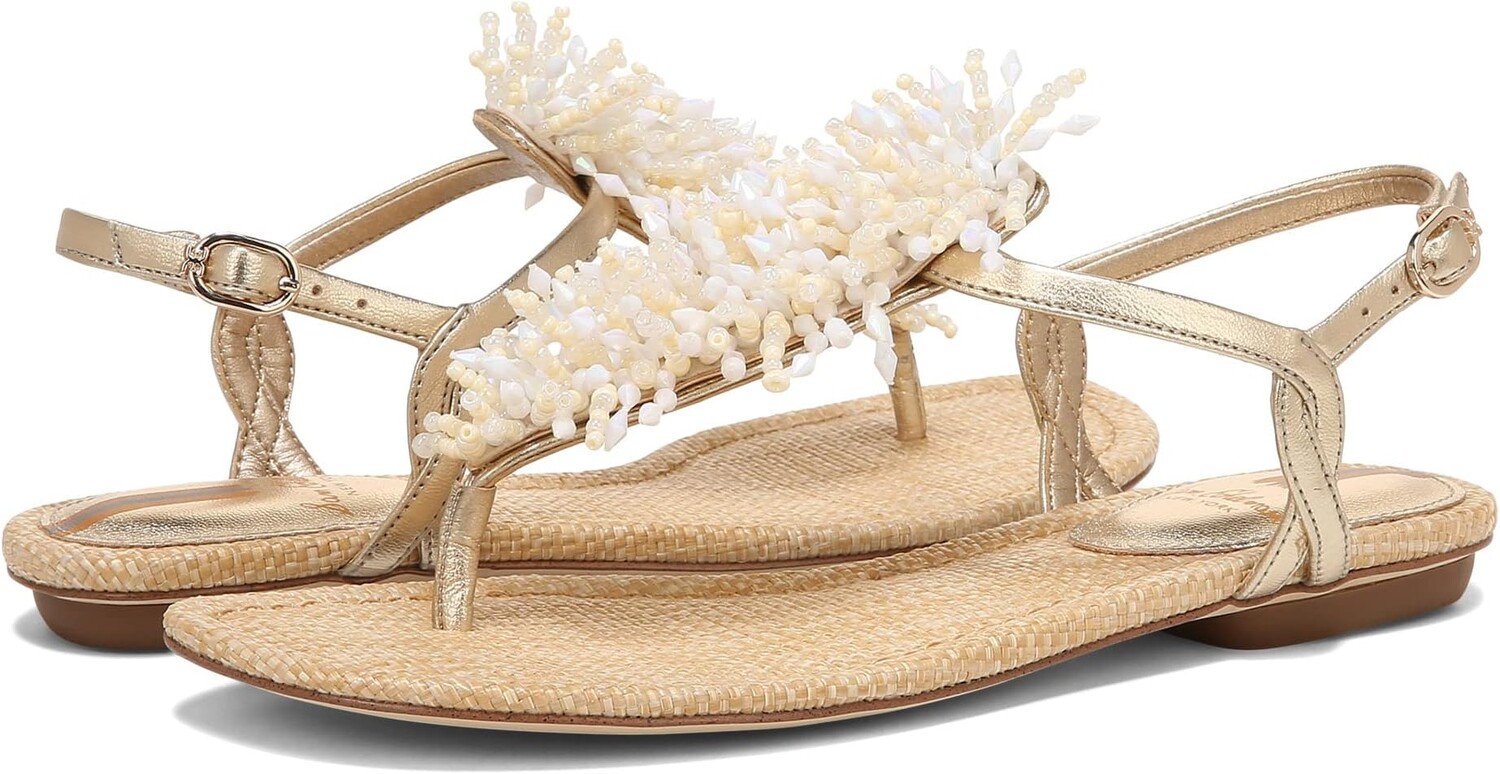 

Сандалии на плоской подошве Brinda Sam Edelman, цвет Gold Leaf