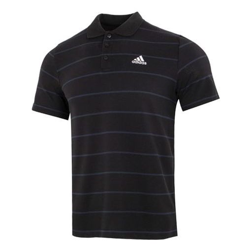 Футболка adidas Fi Stripe Polo Athleisure Casual Sports Short Sleeve Polo Shirt Black, мультиколор