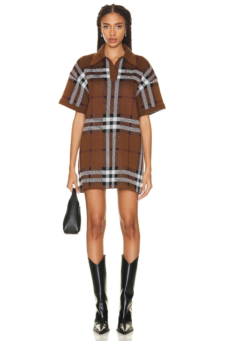 

Платье миди Burberry Carmella Midi Polo Dress, цвет Dark Birch Brown