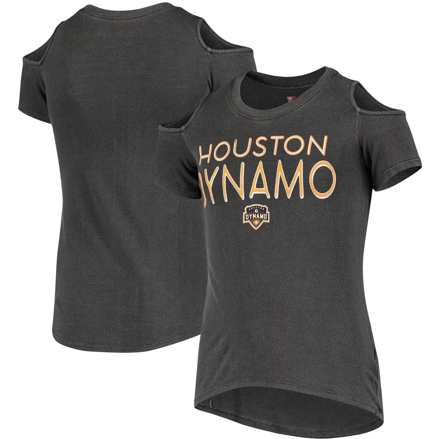 

Черная футболка с открытыми плечами для девочек и молодежи 5th & Ocean by New Era Houston Dynamo FC New Era