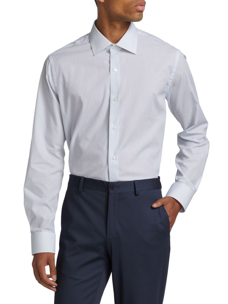 Классическая рубашка с квадратными звеньями Saks Fifth Avenue, цвет Bright White