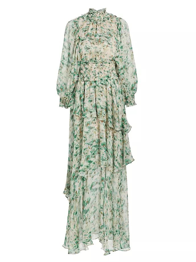 Платье макси с цветочным принтом и сборками Joplin Elliatt, мультиколор