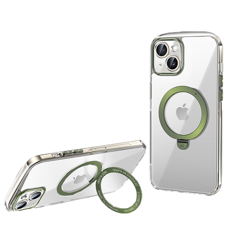 

Xundd чехол для телефона, IPhone15 Pro Green + Metal Stand