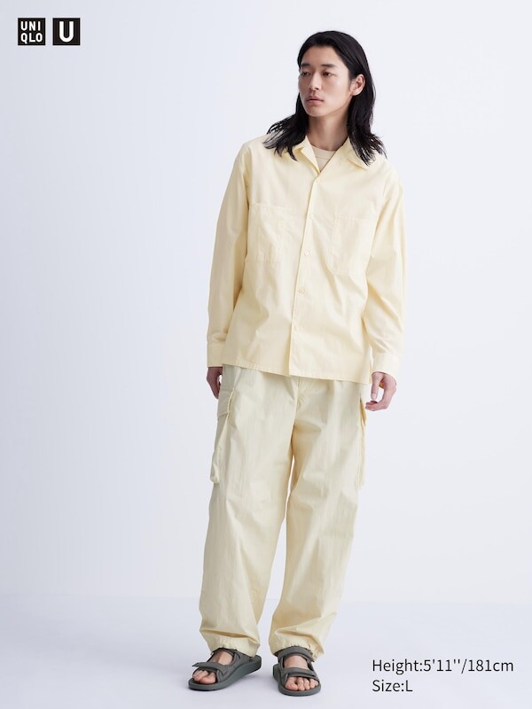 

Широкие брюки-карго с парашютом Uniqlo, бежевый