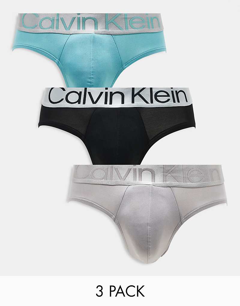 

Комплект из трех трусов на бедрах Calvin Klein Steel черного и пастельного цвета