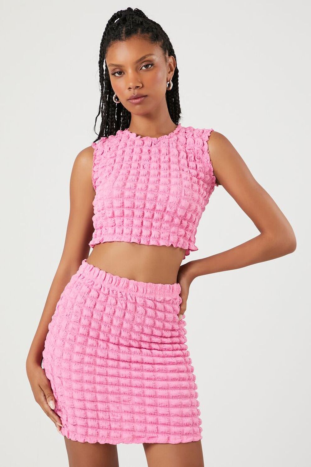 

Комплект из стеганого укороченного топа и мини-юбки Forever 21