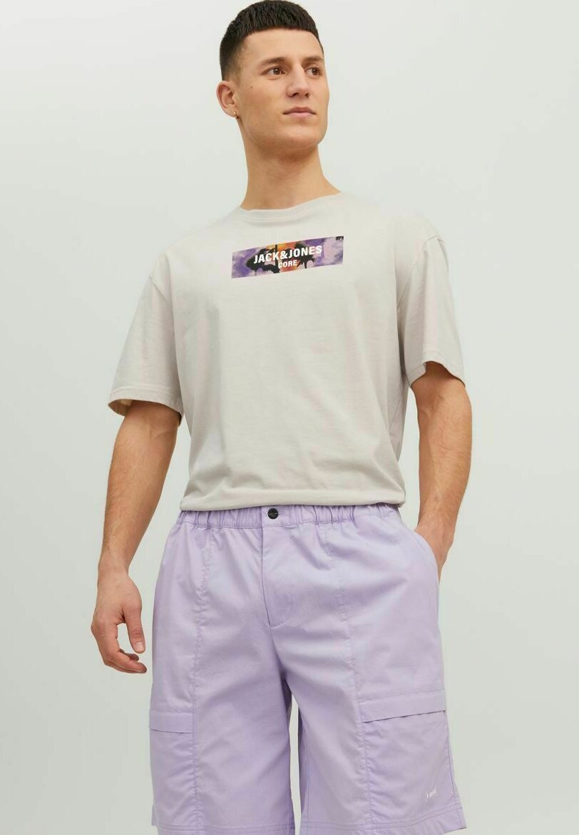 

Футболка с принтом Jack & Jones, молочный, Серый
