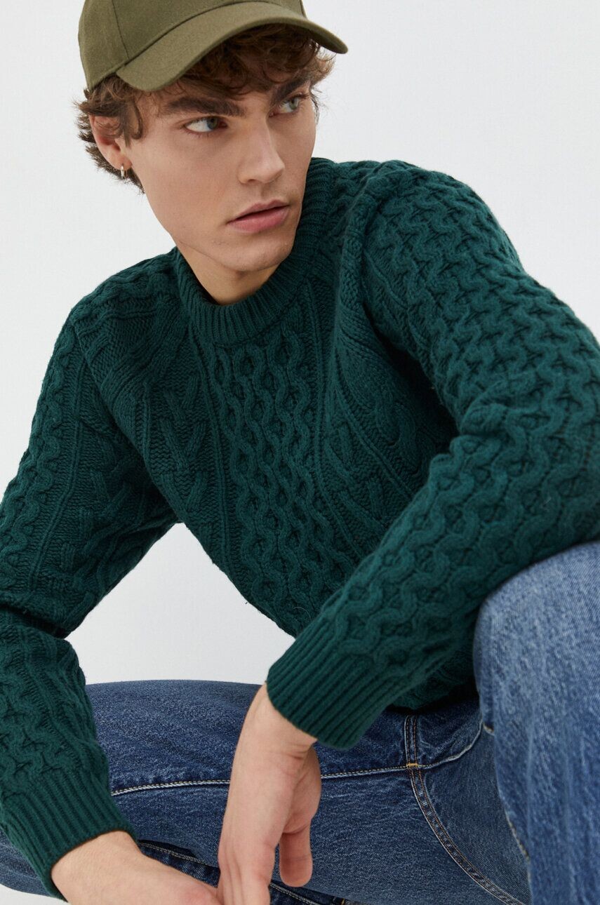 

Свитер из смесовой шерсти Abercrombie & Fitch, зеленый