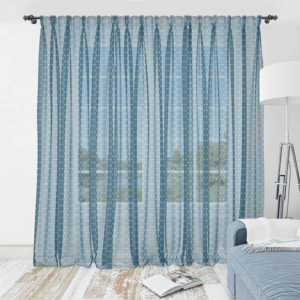 

Штора Abakuhaus Geometrisch 2 шт, 274x210x0,5 см цвет petrol blau und weiß