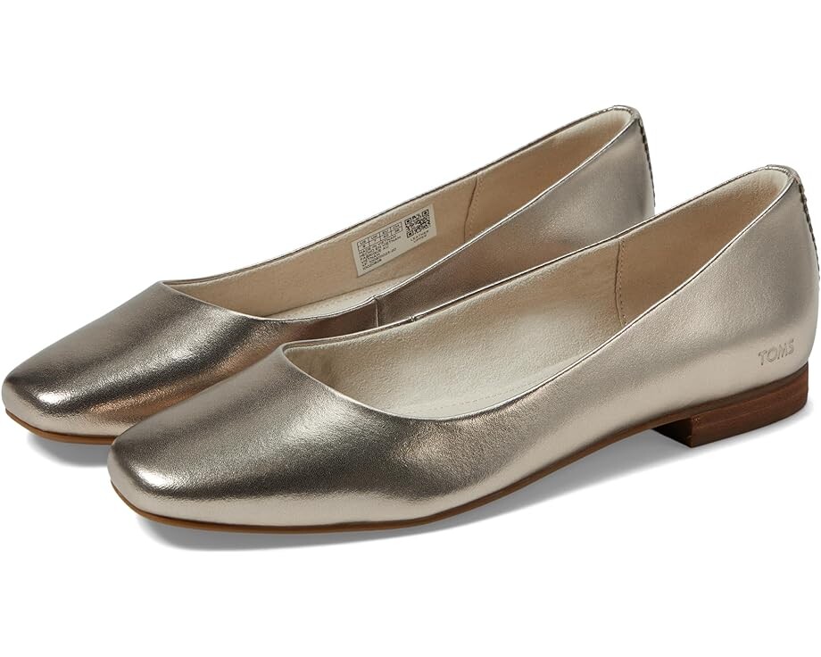 

Туфли на плоской подошве TOMS Briella, цвет Light Gold Metallic Leather