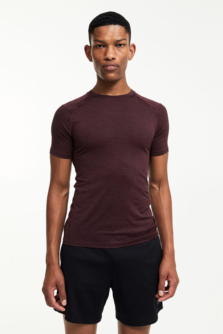

Тренировочная футболка drymove muscle fit pro H&M, бургундия