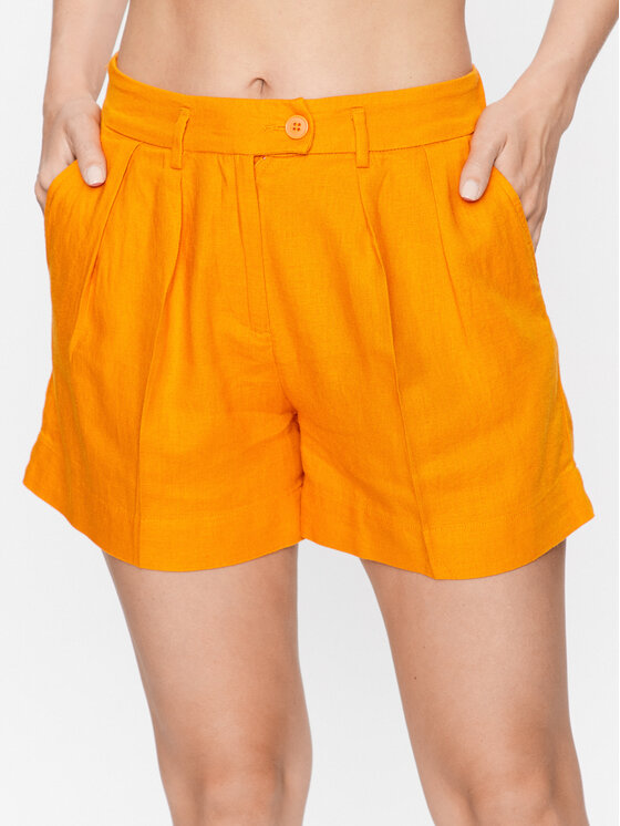 Тканевые шорты стандартного кроя Sisley, оранжевый