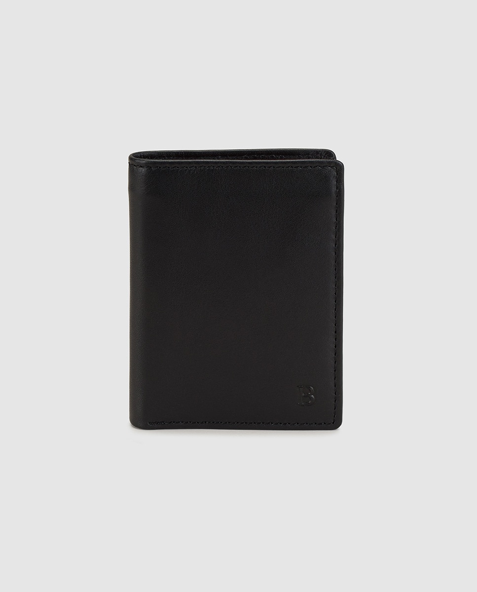 Черный кожаный кошелек для карт Miguel Bellido, черный