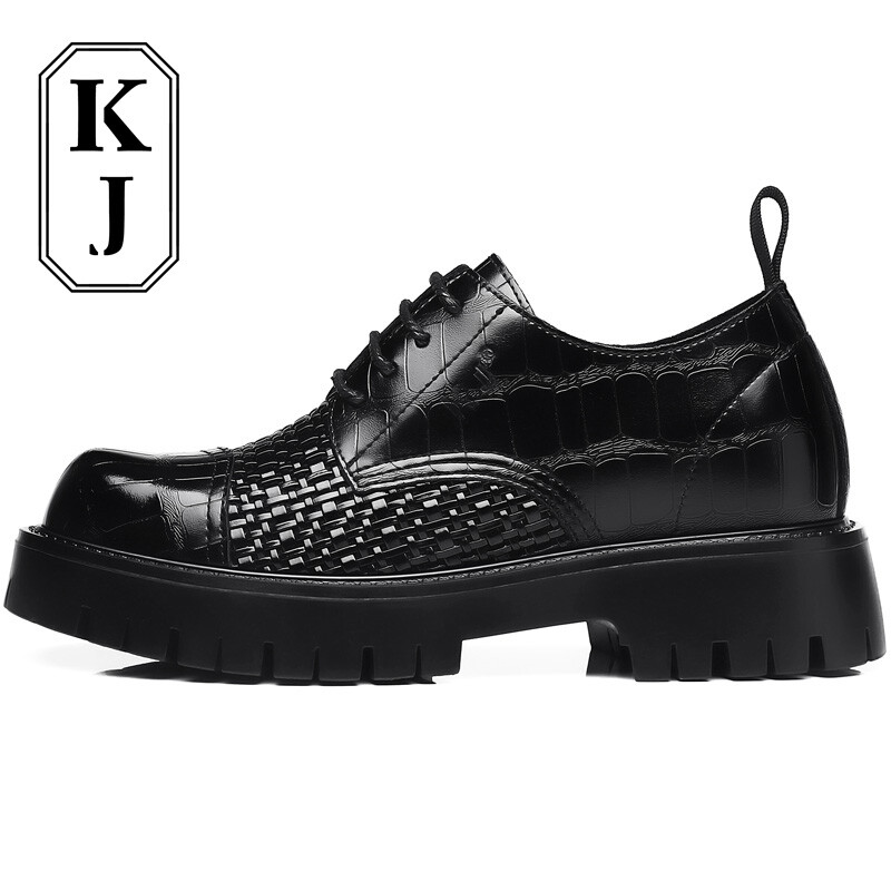 

Туфли мужские Men"s Casual Men Low-Top Kj, цвет KJ-516 black color, inner height increase by 8CM.