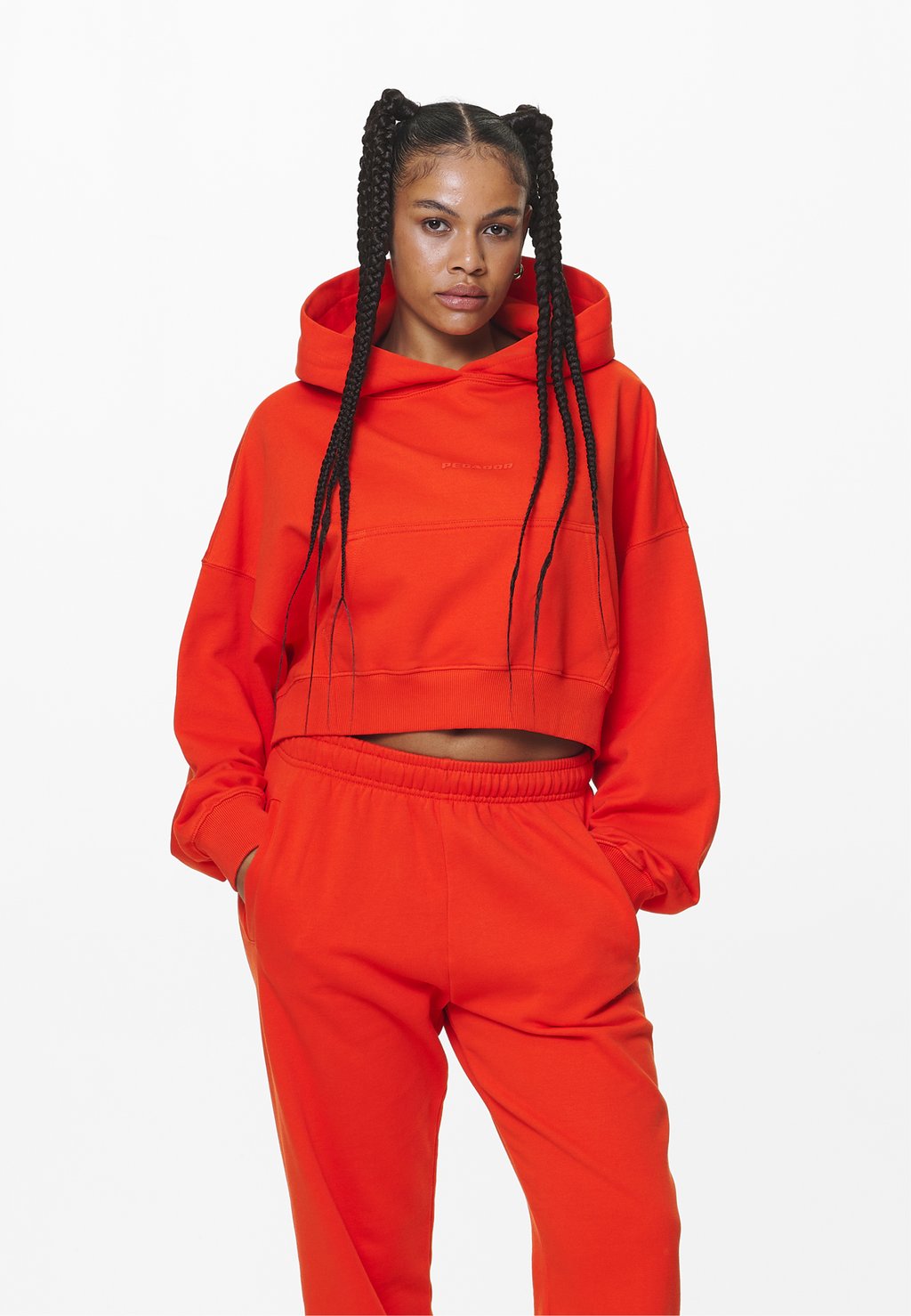 Толстовка SALITA OVERSIZED CROPPED HOODIE Pegador, цвет washed signal red
