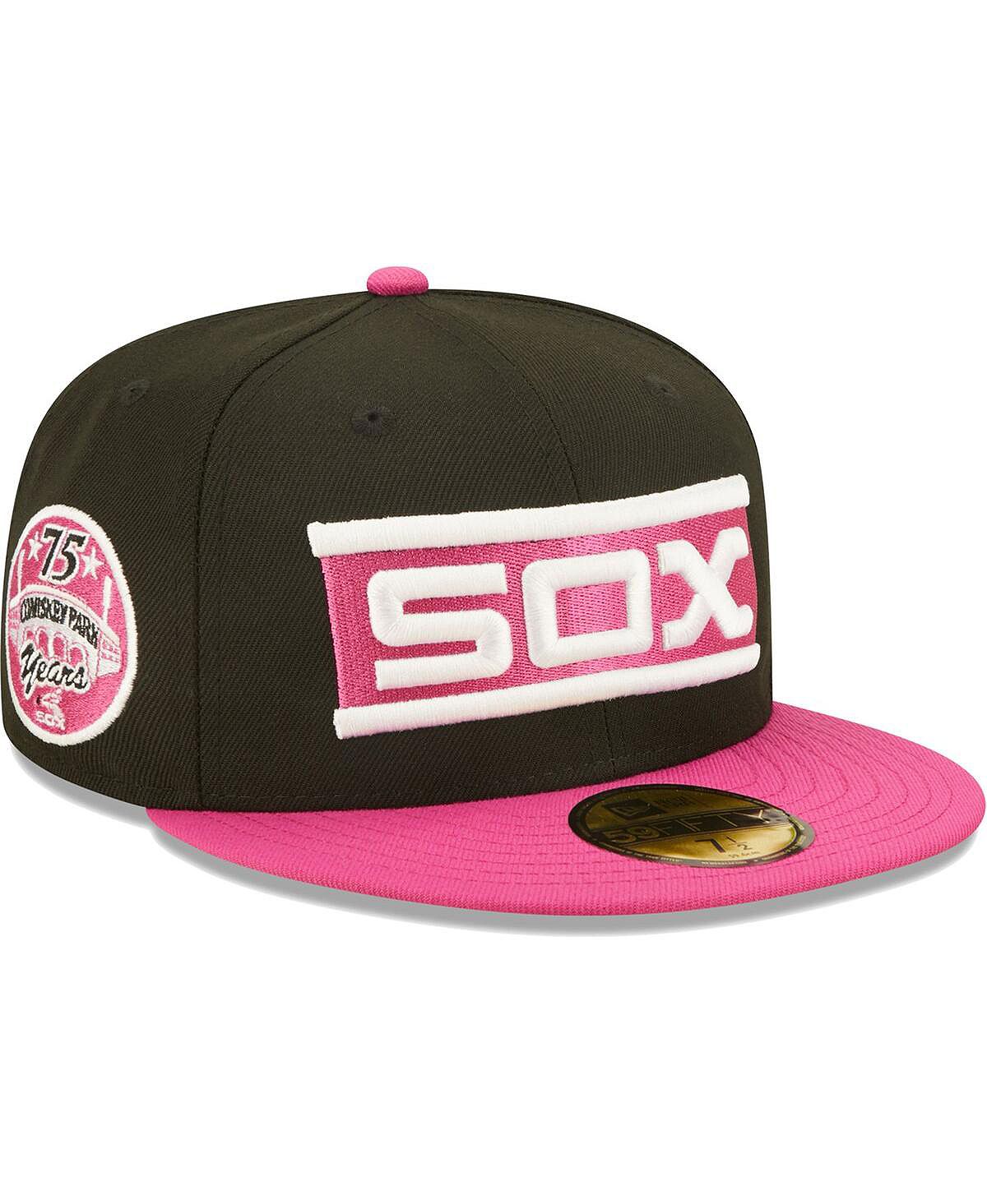 Мужская черно-розовая приталенная шляпа Chicago White Sox Comiskey Park 75th Anniversary Passion 59FIFTY New Era