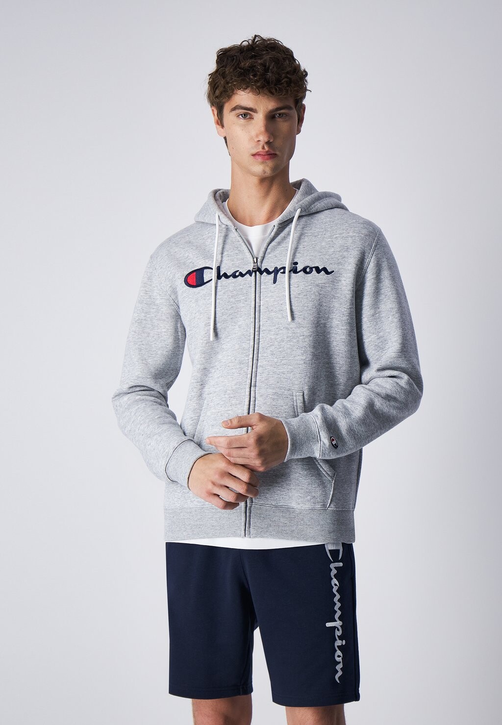 

Толстовка на молнии Classic Large American Logo Champion, цвет grey
