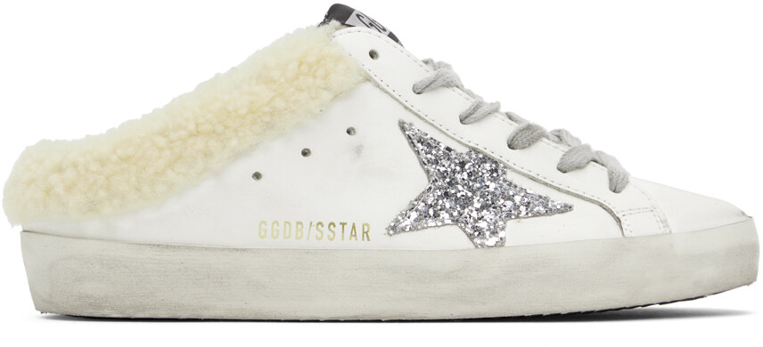 

Эксклюзивные белые кеды-сабо Golden Goose SSENSE Super-Star