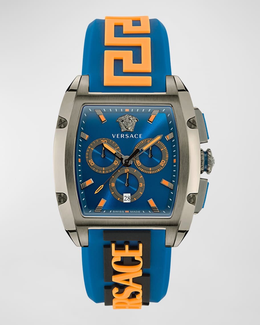 

Мужские часы Dominus IP с силиконовым ремешком из бронзы, 42 мм Versace